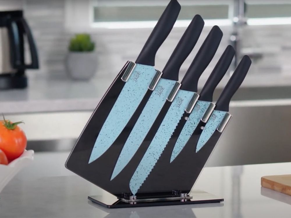 Starlyf Messerset mit Jade-Beschichtung und Messerständer