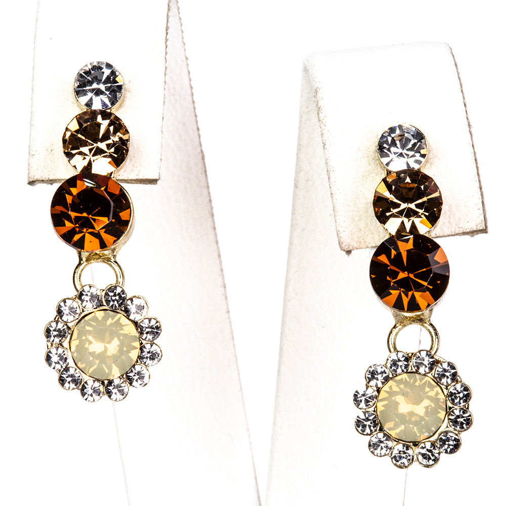 Schmuckgarnitur aus aus goldplattierter Legierung mit Glasperle und weißem Emporia® Kristall