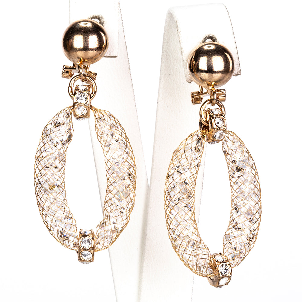 Schmuckgarnitur aus aus goldplattierter Legierung mit weißem Emporia® Kristall