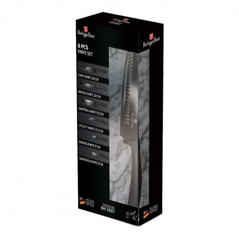 Berlinger Haus Metallic Line Shiny Black Edition 6-teiliges Messerset