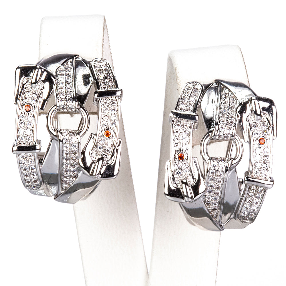 Schmuckgarnitur aus aus goldplattierter Legierung mit weißem Emporia® Kristall