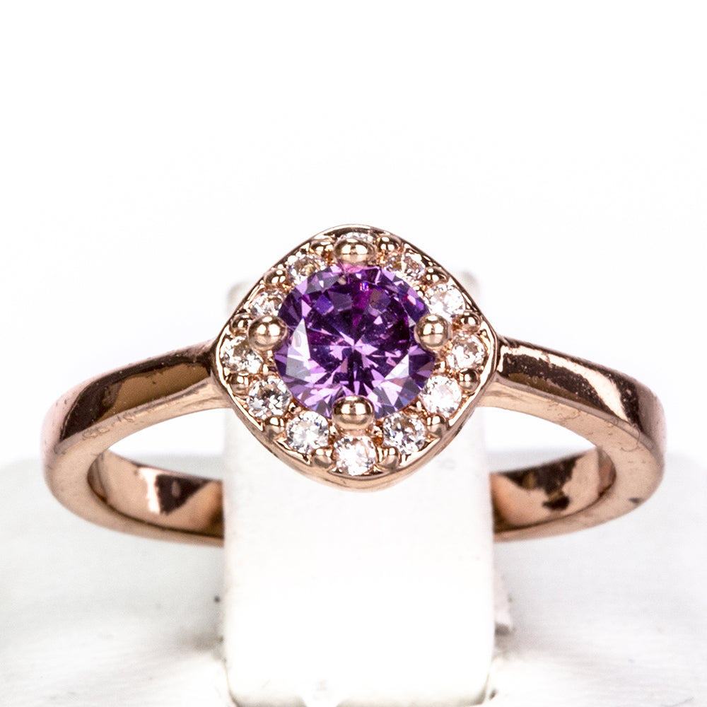 Schmuckgarnitur aus aus goldplattierter Legierung mit purpurfarbenem Emporia® Kristall