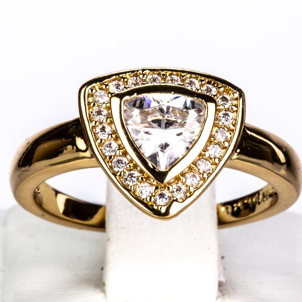 Schmuckgarnitur aus aus goldplattierter Legierung mit weißem Emporia® Kristall