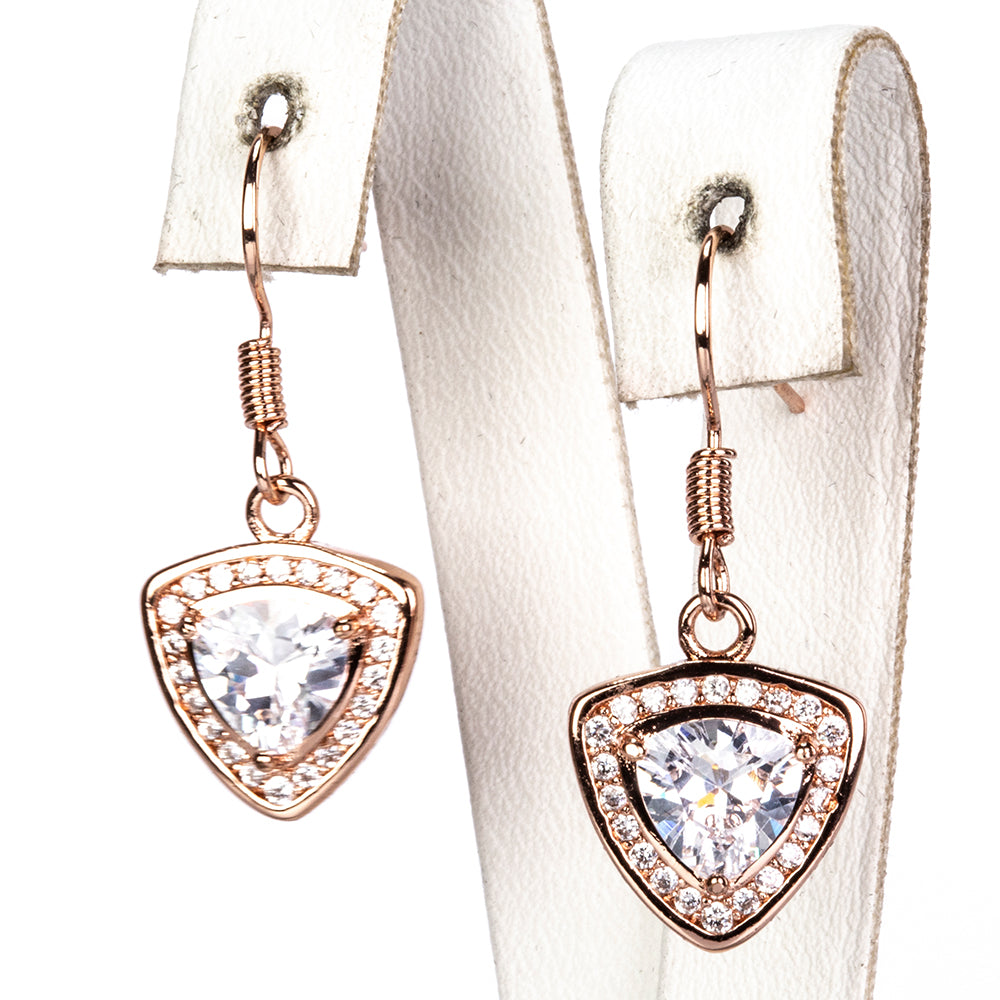 Schmuckgarnitur aus aus goldplattierter Legierung mit weißem Emporia® Kristall