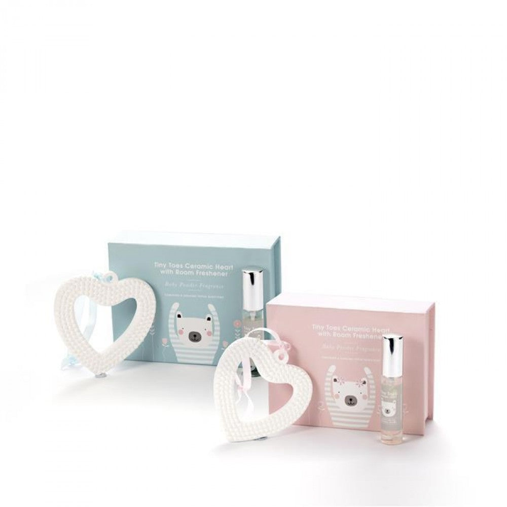 Gemporia: Ceramic Heart Pink Set with White Topaz and Fragrance Spray ATGW 0.5cts