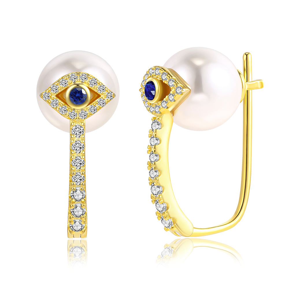 Ohrringe aus goldplattierter Legierung mit weißem Emporia® Kristall