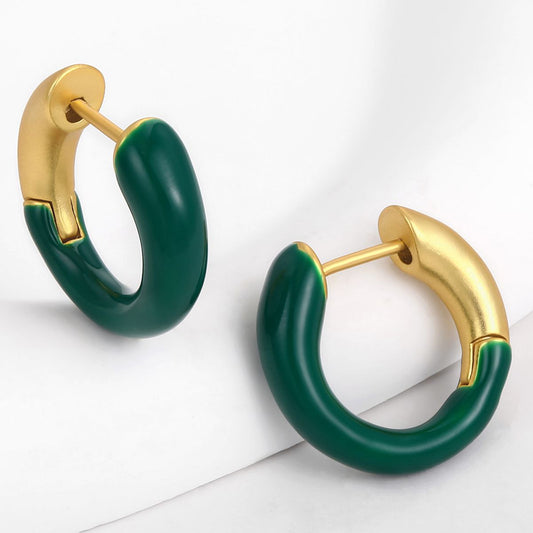 Ohrringe aus goldplattierter Legierung mit grünem Emporia® Kristall