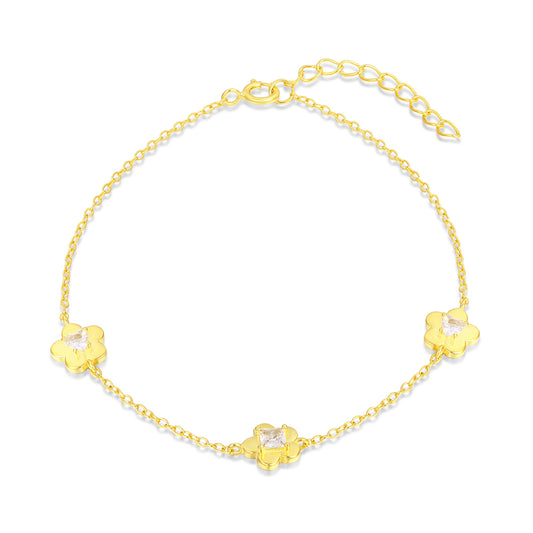 Armband aus goldplattiertesr Legierung mit weißem Emporia® Kristall