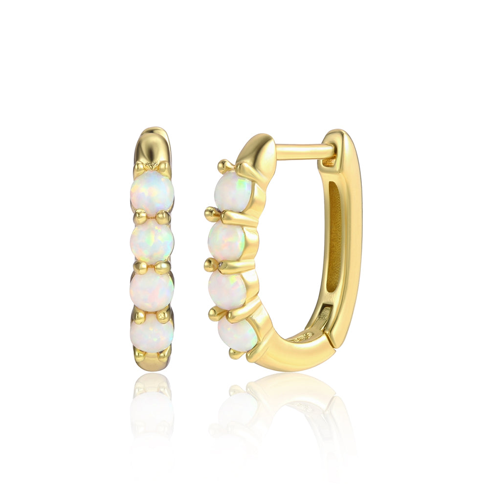 Ohrringe aus goldplattierter Legierung mit weißem Emporia® Kristall