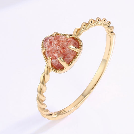 Ring aus goldplattierterr Legierung mit rosafarbenem Emporia® Kristall