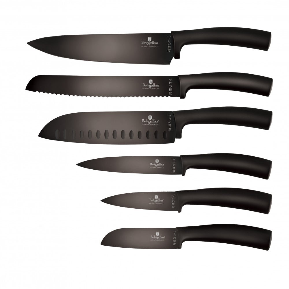 Berlinger Haus Metallic Line Shiny Black Edition 6-teiliges Messerset