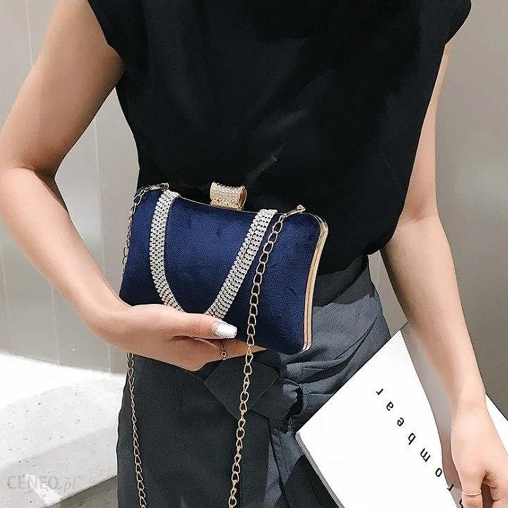 Tasche aus goldplattierter Legierung mit weißem Emporia® Kristall