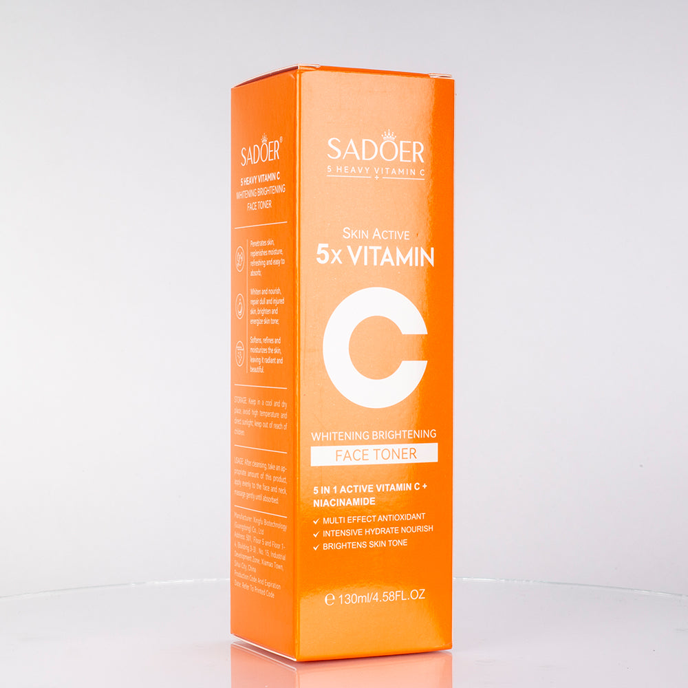 SADOER Gesichtstoner mit 5-fach Vitamin C, feuchtigkeitsspendend und hautbildausgleichend