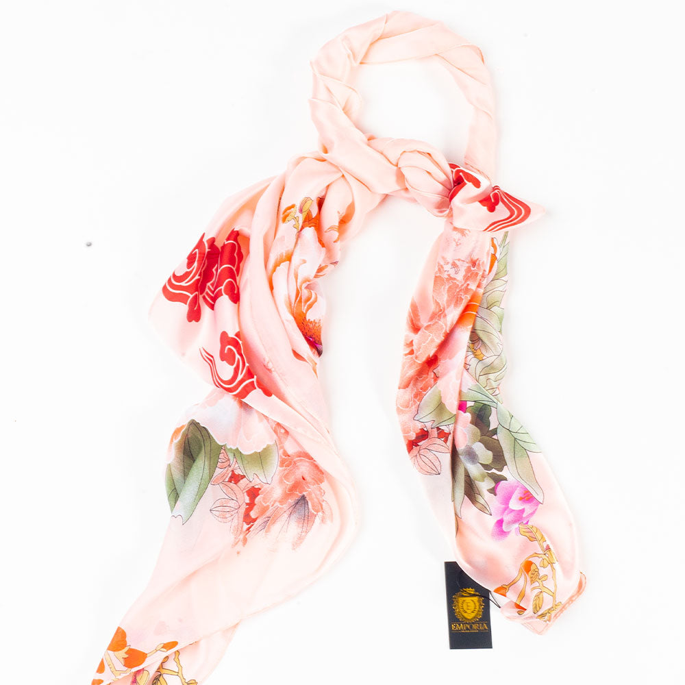 Schal "Erbe der Haitang", 85 x 180 cm, Rosa, 100% vegane Seide