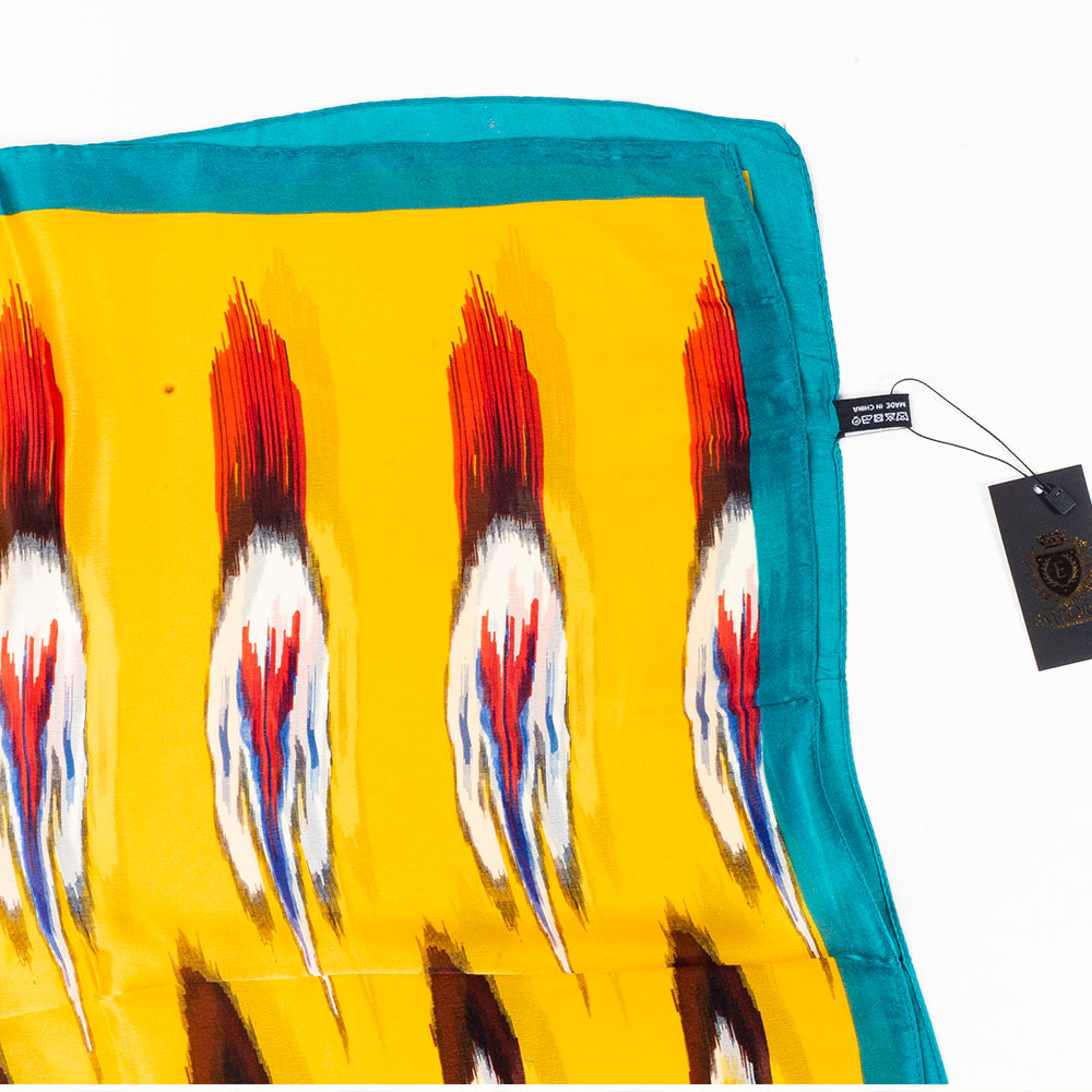 Schal "Pfauenprisma", 85 x 180 cm, Orange, 100% vegane Seide