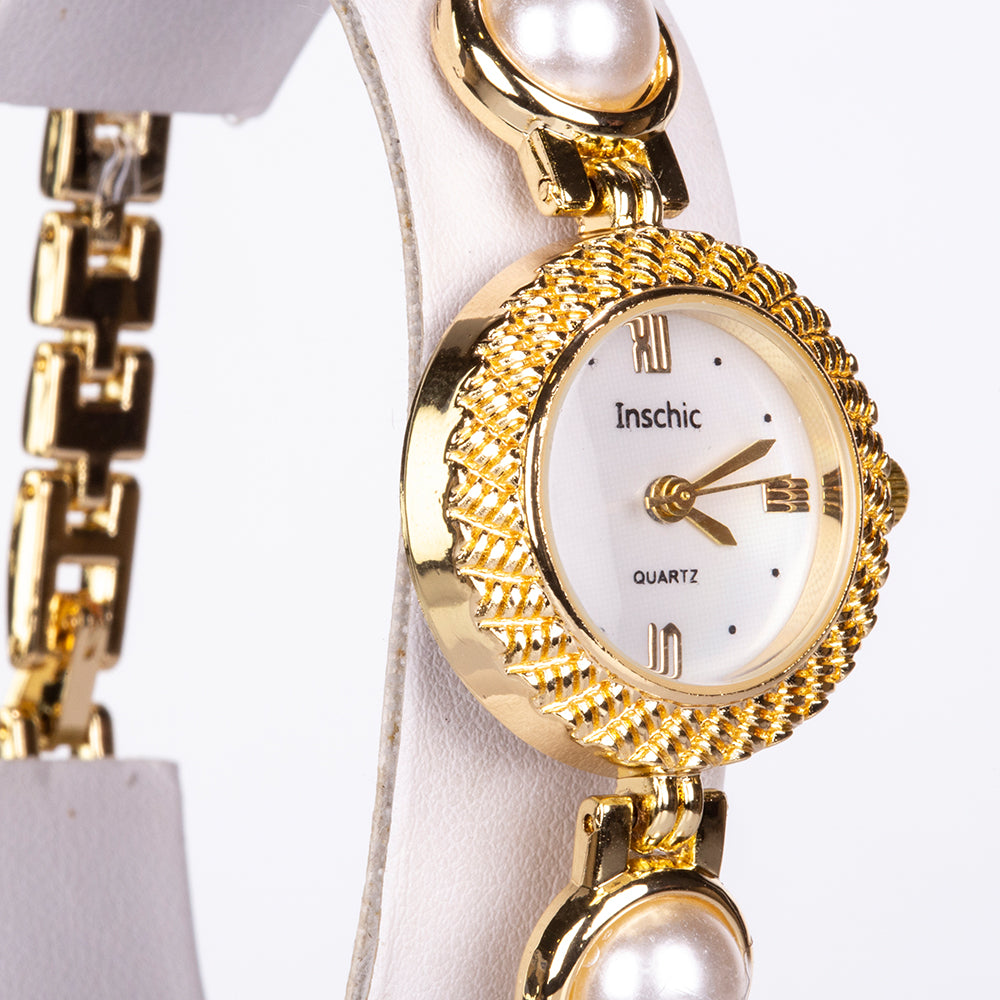 Uhr aus goldplattierter Legierung mit weißem Emporia® Kristall