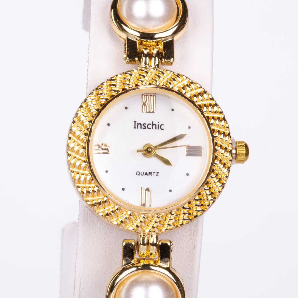 Uhr aus goldplattierter Legierung mit weißem Emporia® Kristall