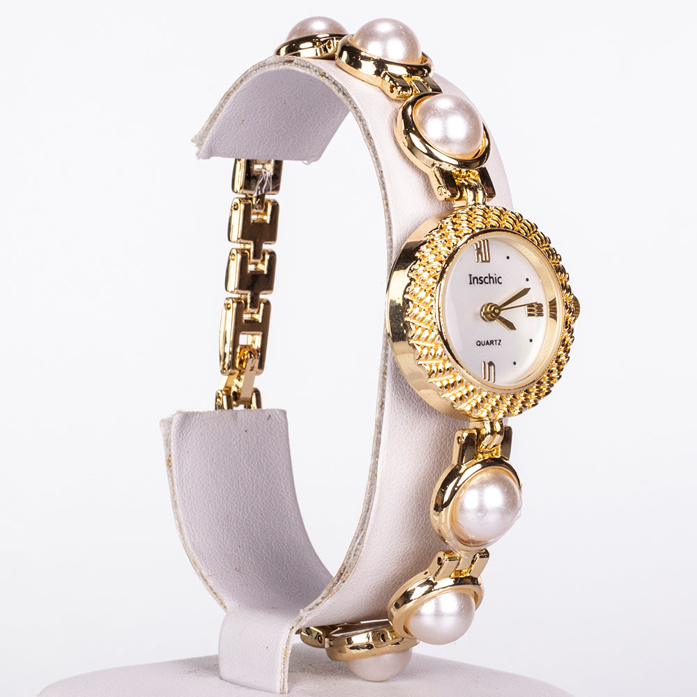 Uhr aus goldplattierter Legierung mit weißem Emporia® Kristall
