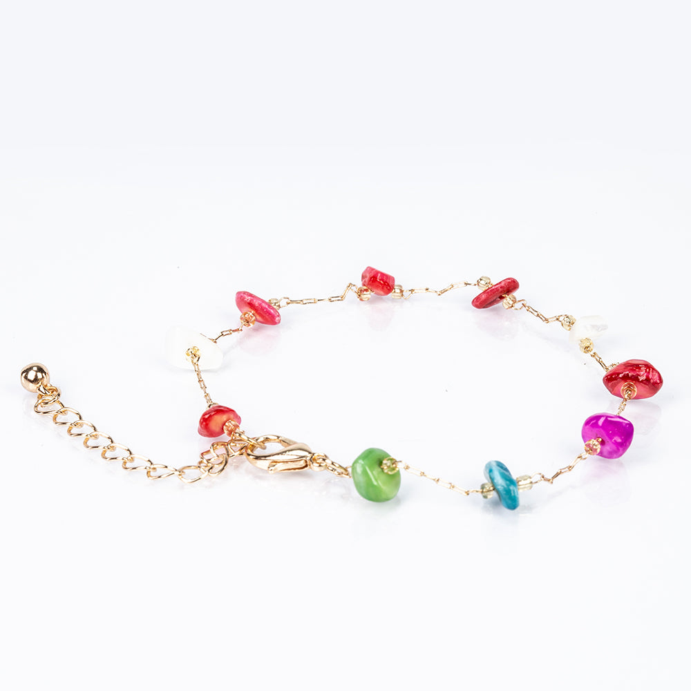 Schmuckgarnitur aus aus goldplattierter Legierung mit Glasperle