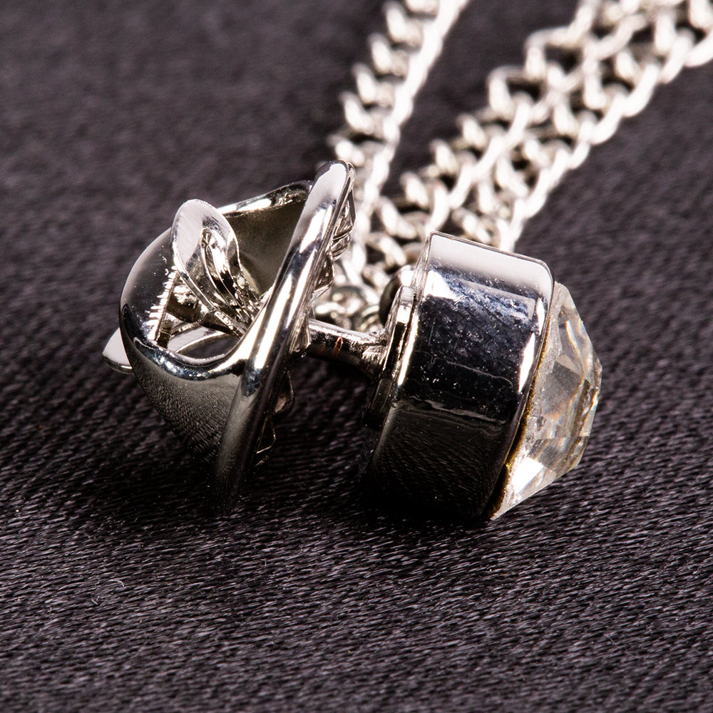 Brosche aus goldplattierter Legierung mit weißem Emporia® Kristall