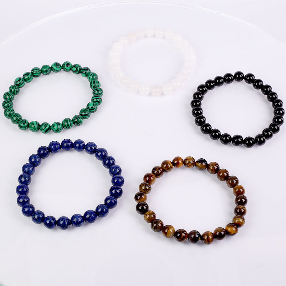 Schmuckgarnitur aus künstlicher Perle mit Malachit und Lapislazuli 1