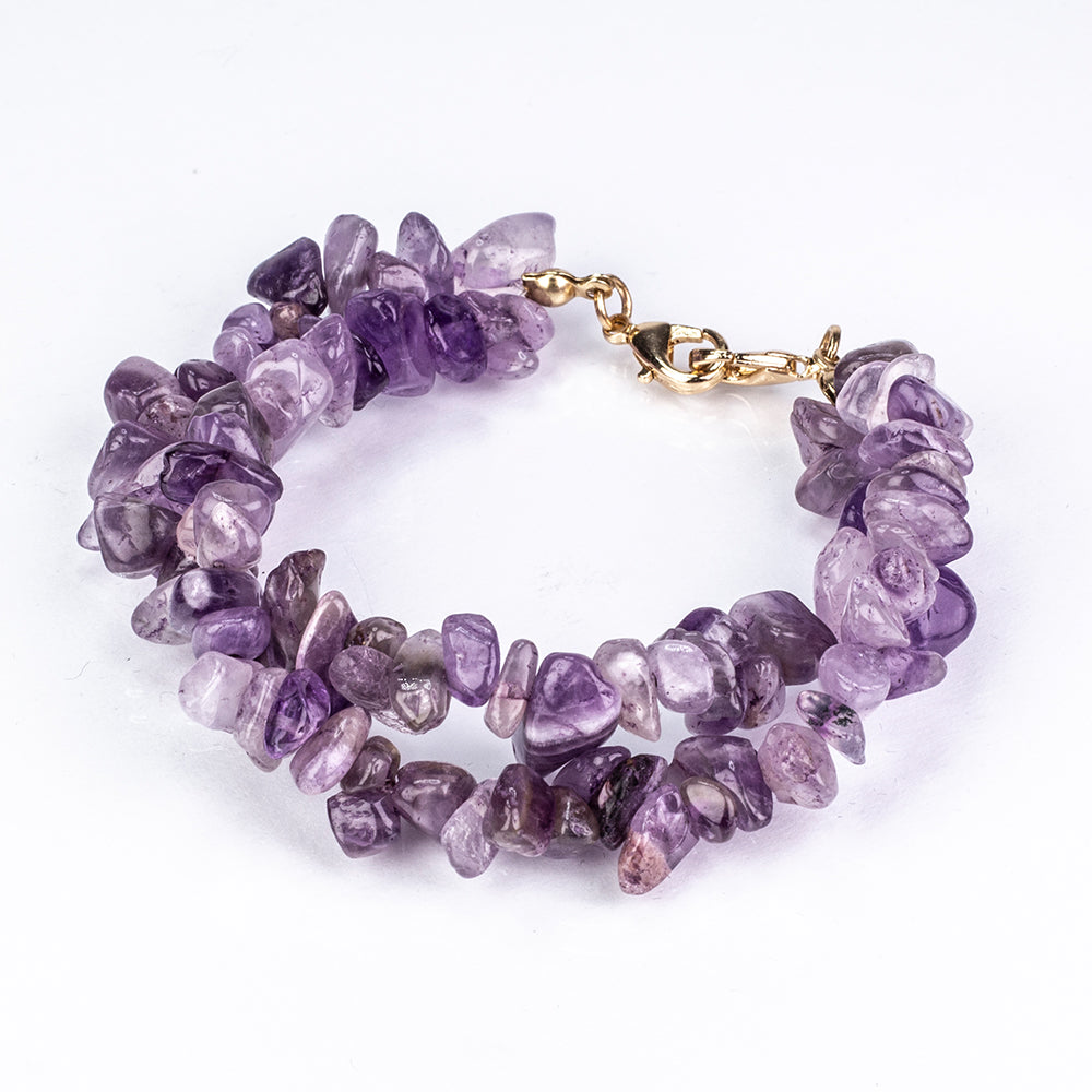 Uhr aus goldplattierter Legierung mit Türkis und Amethyst