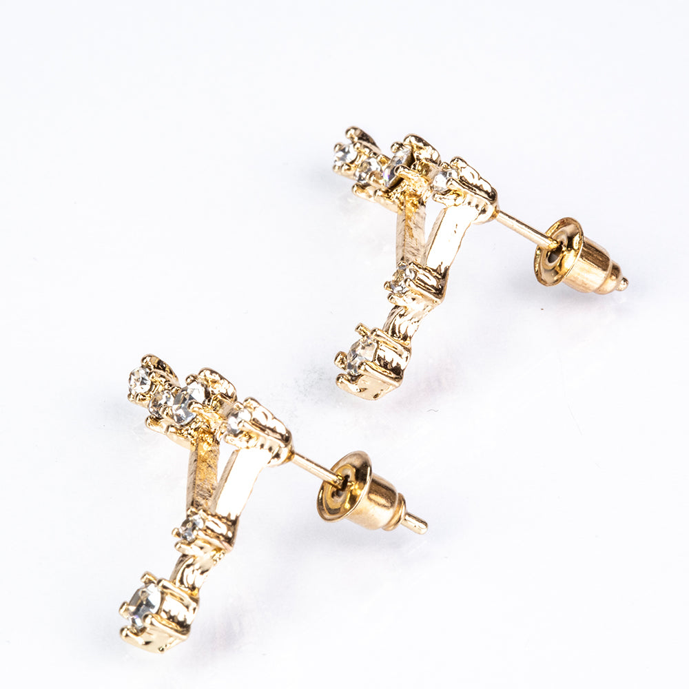 Ohrringe aus goldplattierter Legierung mit weißem Emporia® Kristall