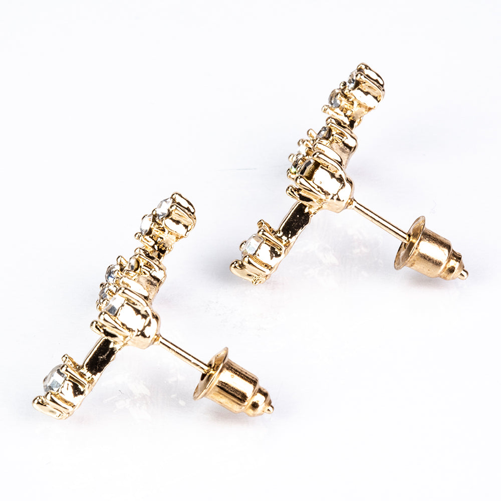 Ohrringe aus goldplattierter Legierung mit weißem Emporia® Kristall