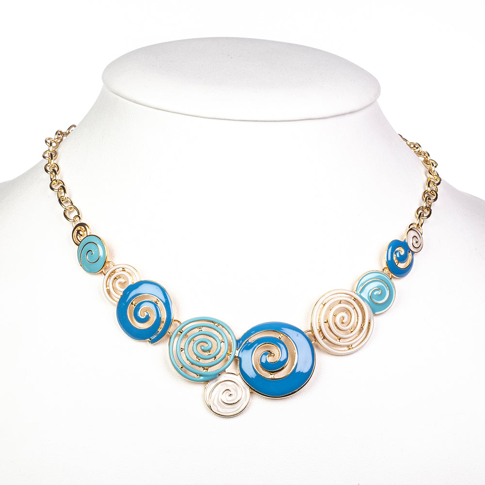 Schmuckgarnitur aus aus goldplattierter Legierung mit Emaille