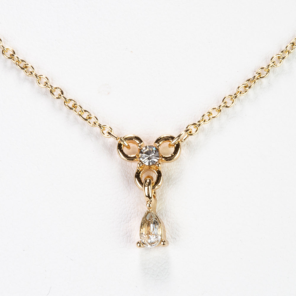 Halskette aus goldplattierter Legierung mit himmelblauem Topas und weißem Emporia® Kristall