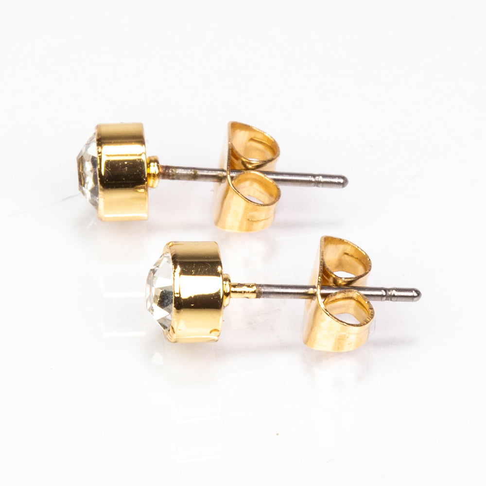 Uhr aus goldplattierter Legierung mit Smaragd und weißem Emporia® Kristall