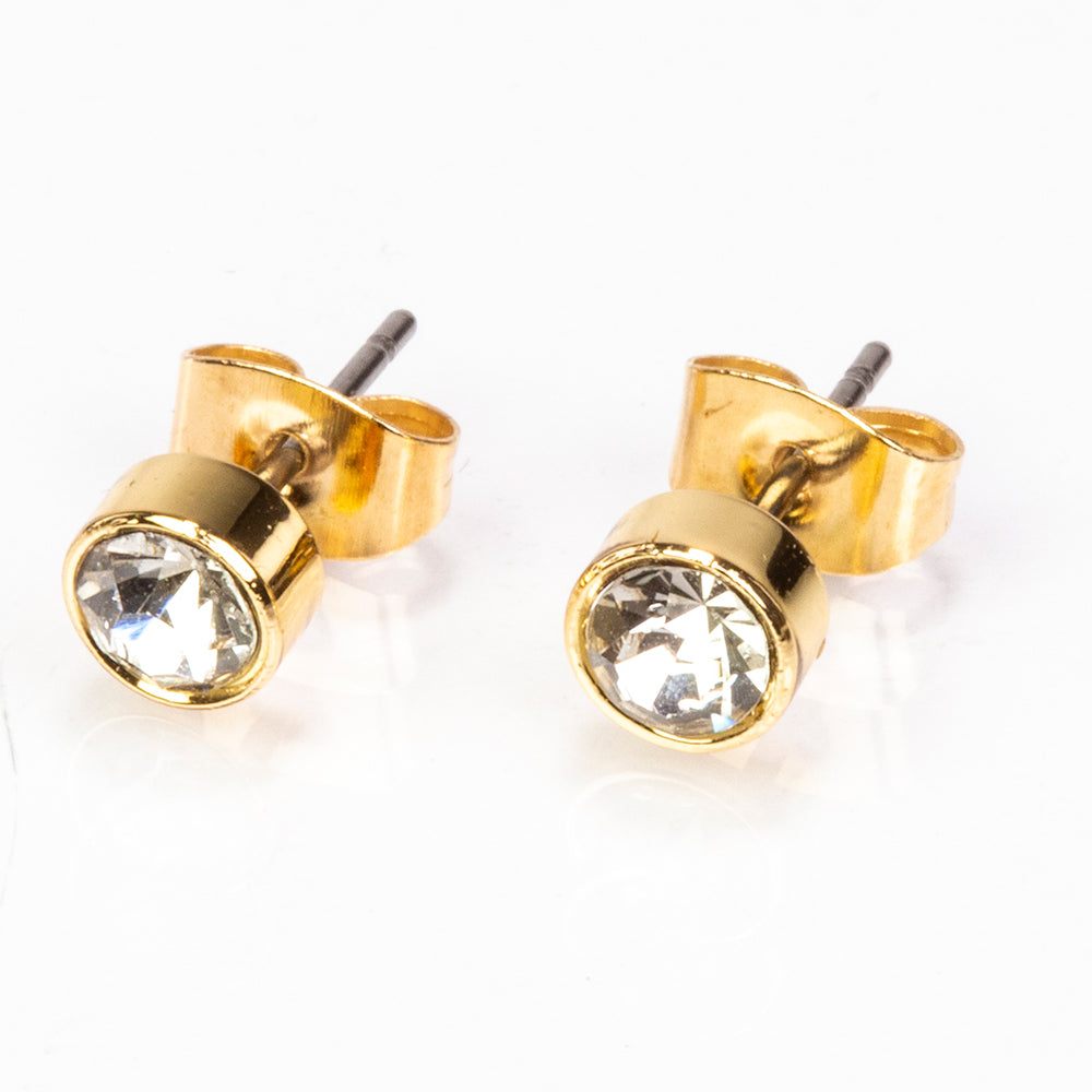 Uhr aus goldplattierter Legierung mit Smaragd und weißem Emporia® Kristall