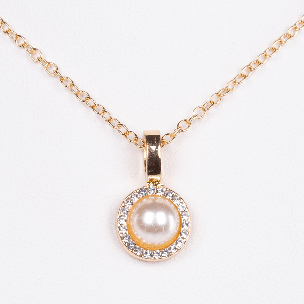 Halskette aus goldplattierter Legierung mit weißem Emporia® Kristall