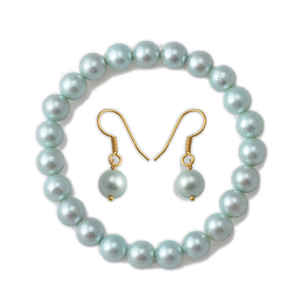 schmuckgarnitur aus Goldplattierte Silber mit Muschelperle