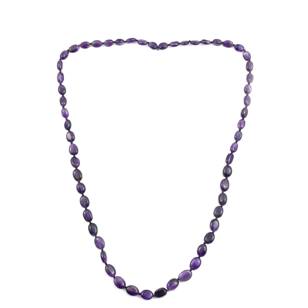 Nugget Halskette mit Amethyst und schwarzem Spinell