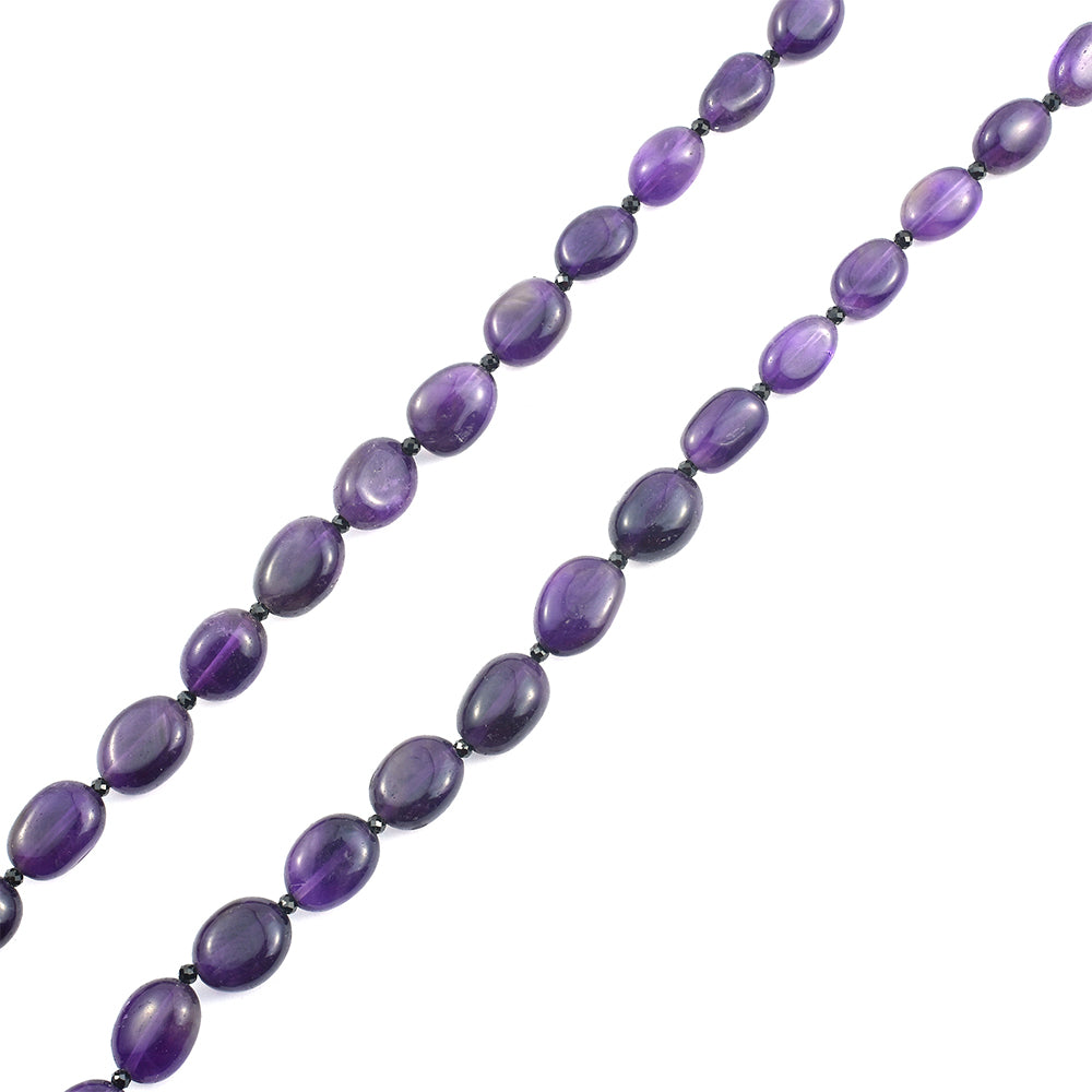 Nugget Halskette mit Amethyst und schwarzem Spinell