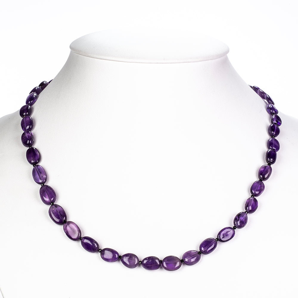 Nugget Halskette mit Amethyst und schwarzem Spinell