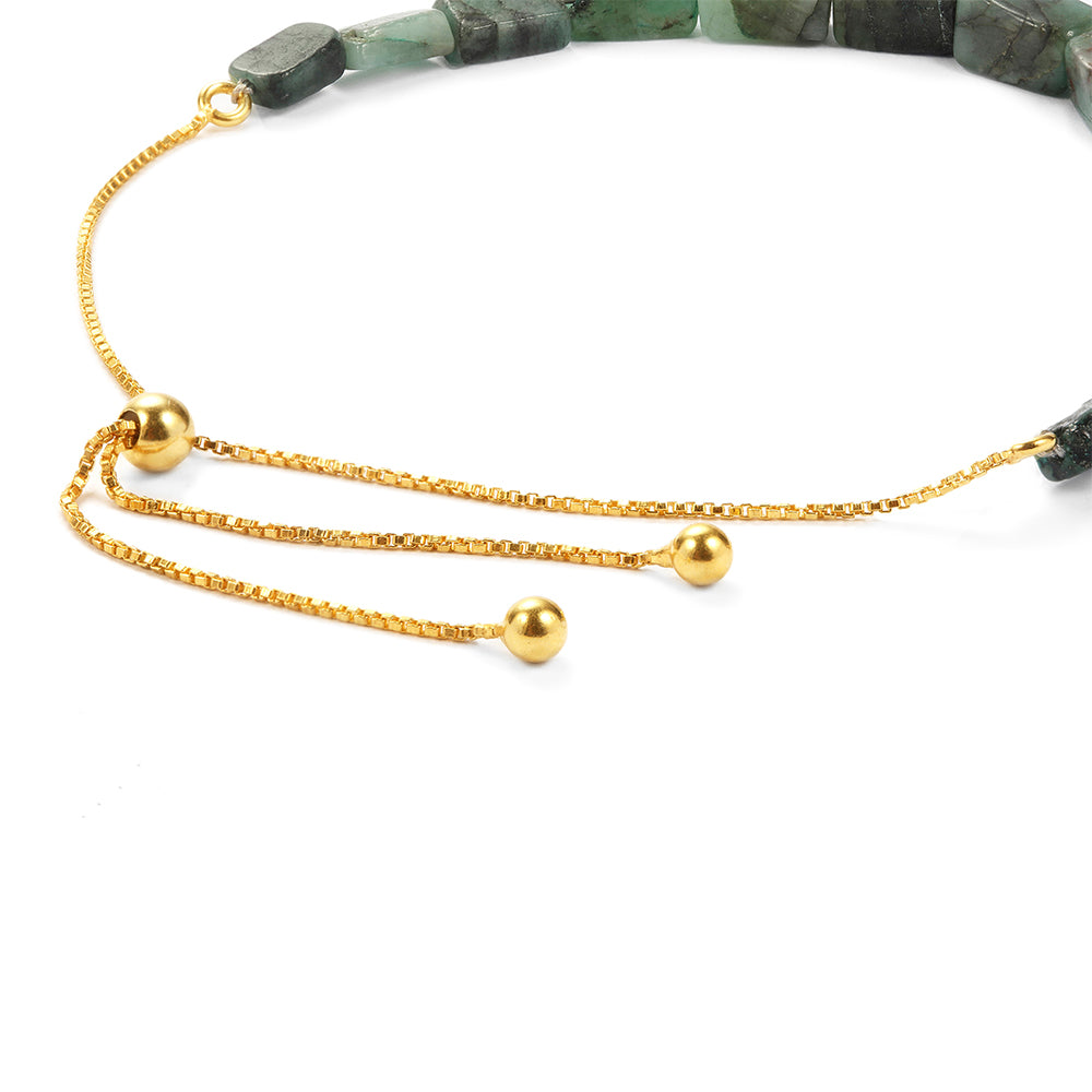 Goldplattiertes Silberarmband mit brasilianischem Smaragd