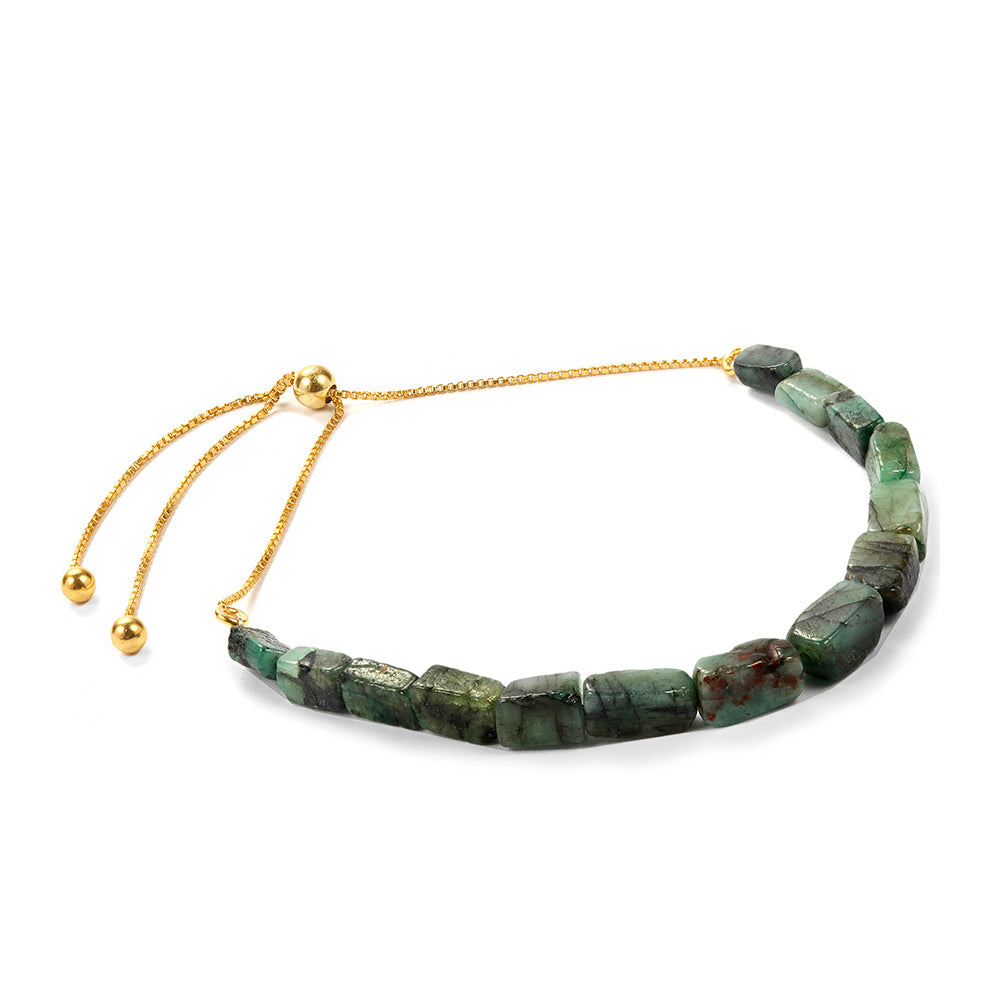 Goldplattiertes Silberarmband mit brasilianischem Smaragd