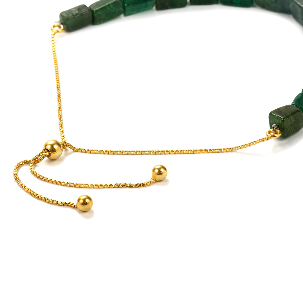Goldplattiertes Silberarmband mit grünem Aventurin