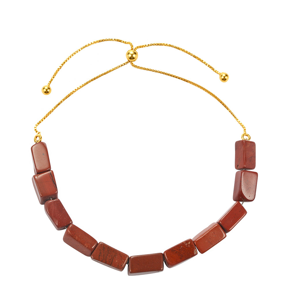Goldplattiertes Silberarmband mit rotem Jaspis