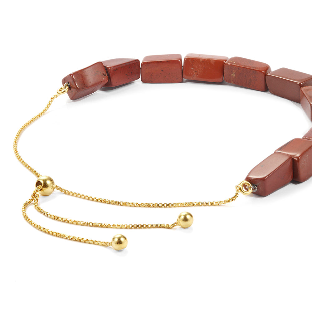 Goldplattiertes Silberarmband mit rotem Jaspis
