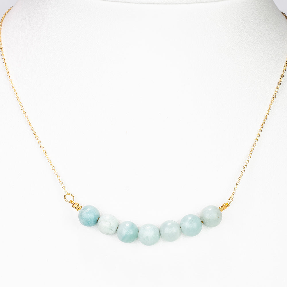 Goldplattierte Silberhalskette mit Amazonit