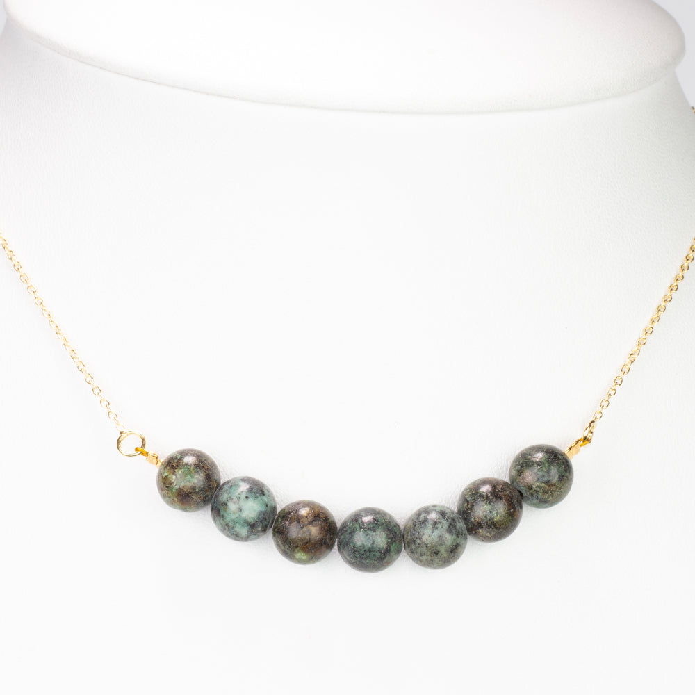 Goldplattierte Silberhalskette mit Türkis