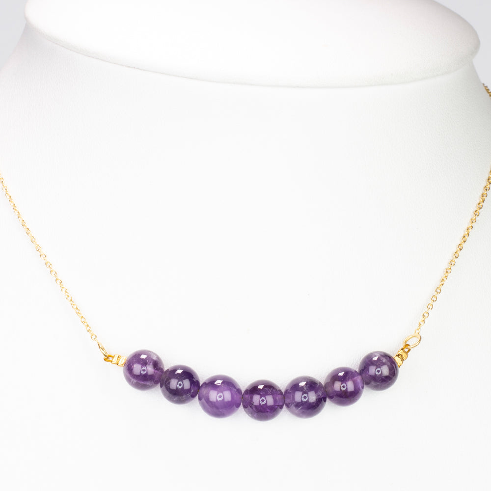 Goldplattierte Silberhalskette mit brasilianischem Amethyst