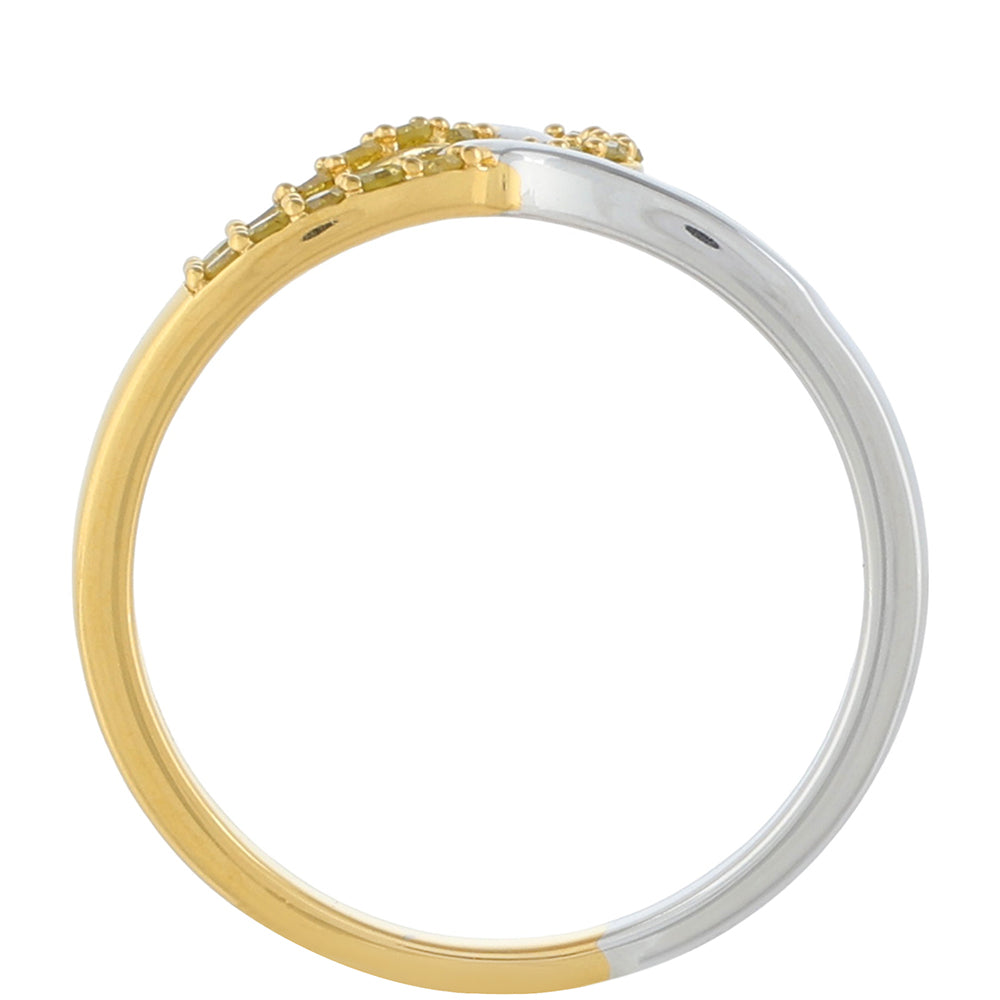 Goldplattierter Silberring mit Veroneser grüner Diamant