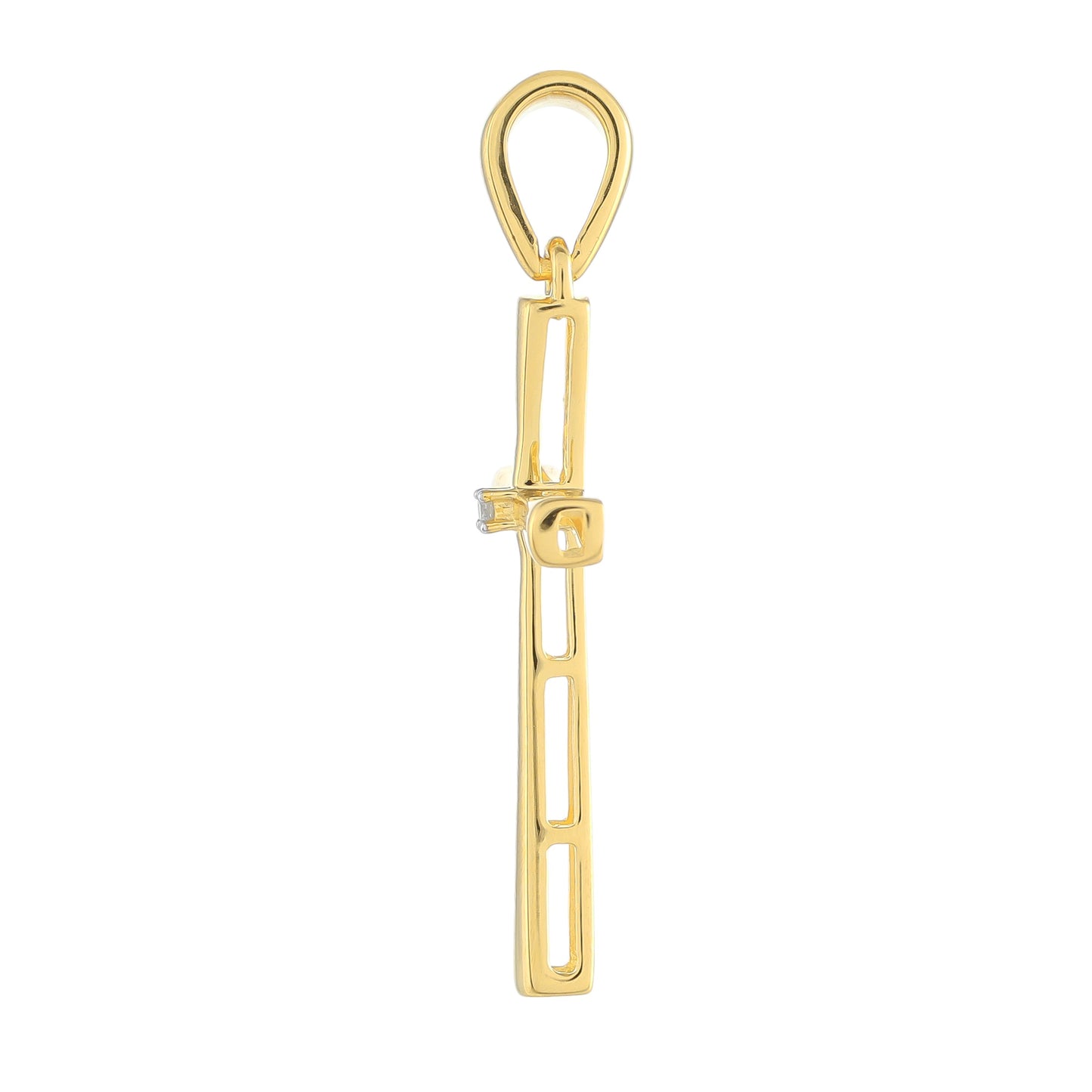 Goldplattierter Silberanhänger mit weißem Diamant