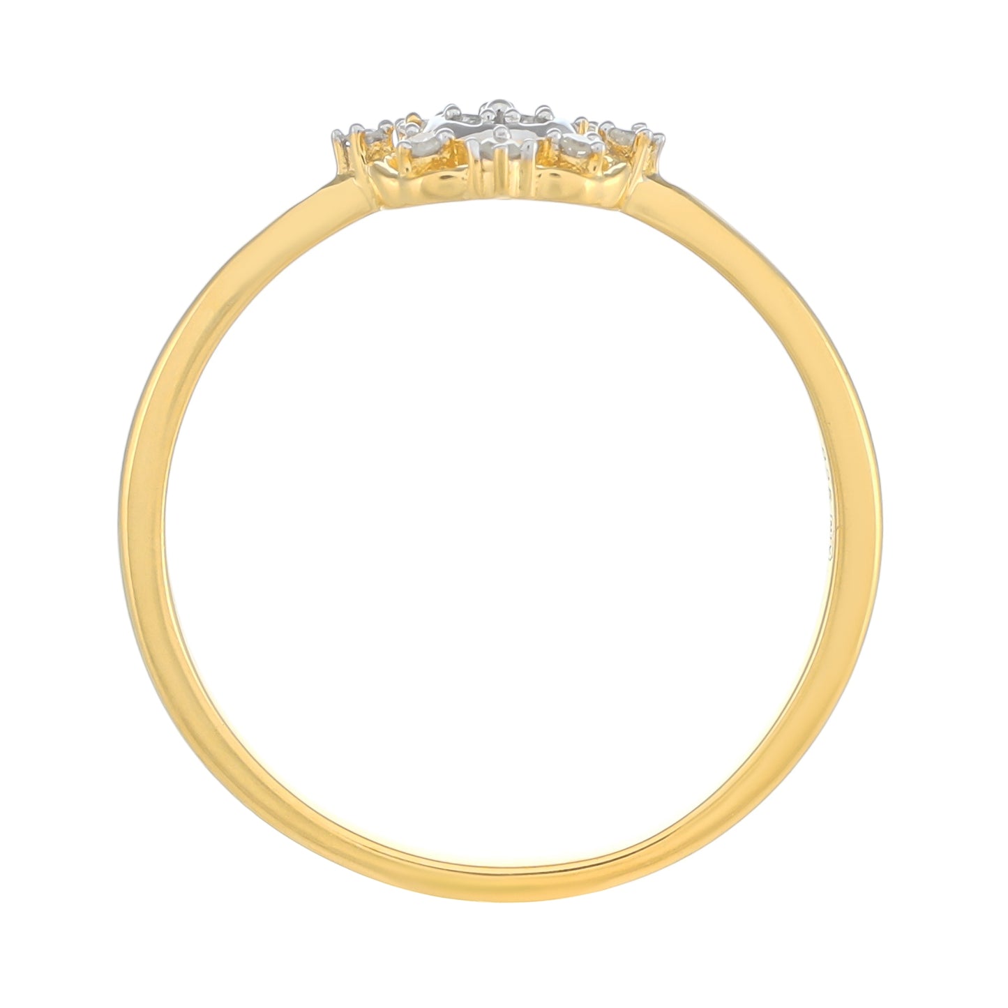 Goldplattierter Silberring mit weißem Diamant