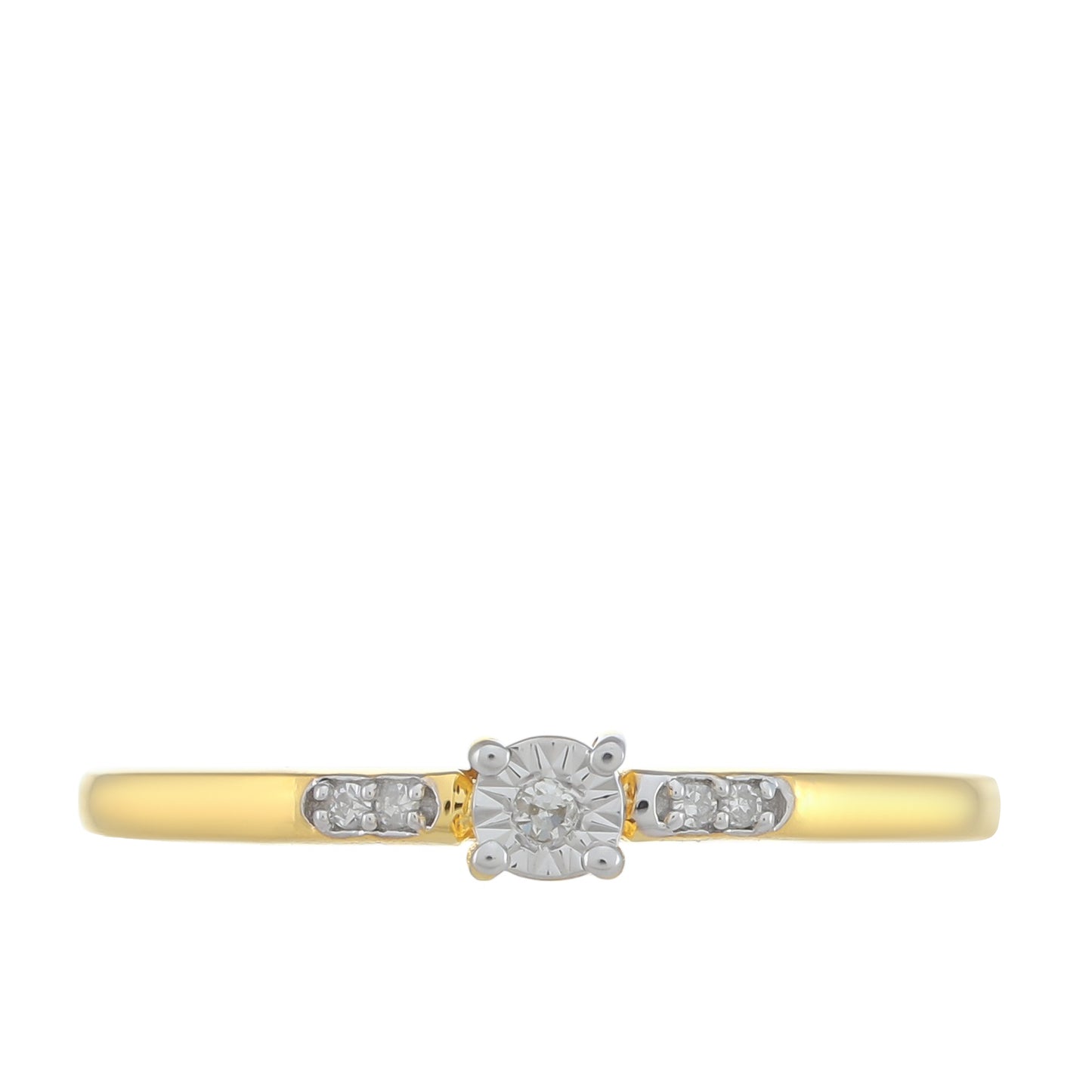 Goldplattierter Silberring mit weißem Diamant