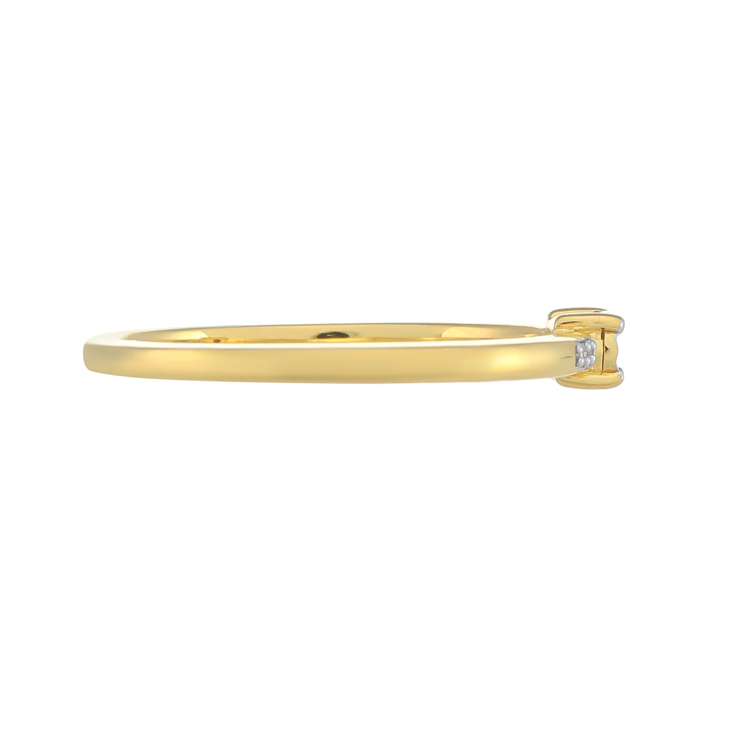 Goldplattierter Silberring mit weißem Diamant